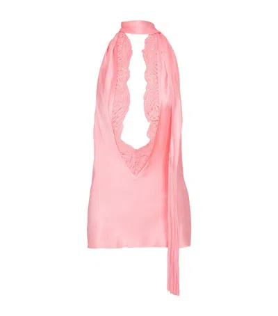 BALMAIN SILK BACKLESS TOP