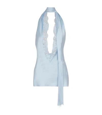 BALMAIN SILK BACKLESS TOP