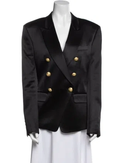 Pre-owned Balmain Silk Blazer In Black