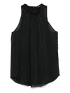 Balmain Pleated Sleeves With Sheer Panels In Black