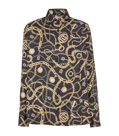 BALMAIN SILK CHAIN PRINT SHIRT