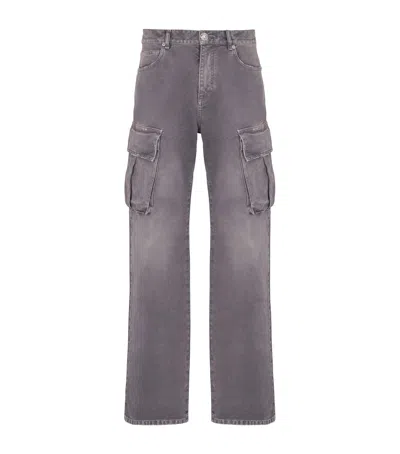 Balmain Cargo Straight Trousers Belt Loops In Purple