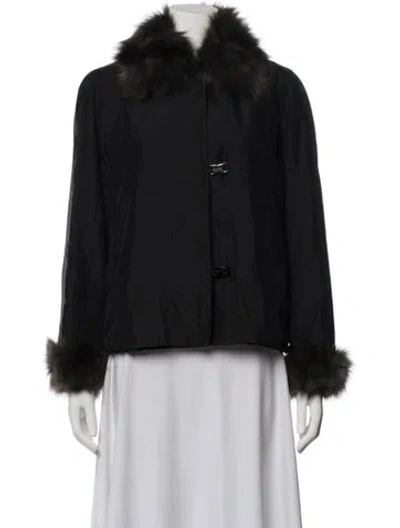 Pre-owned Balmain Silk Coat In Black