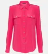 Balmain Silk Crepe De Chine Shirt In Pink