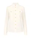 Balmain Silk Shirt With Padded Shoulders In White