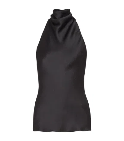 BALMAIN SILK CREPE HALTERNECK TOP