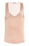 Balmain Silk-crepe Top In Pink