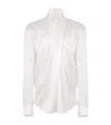 Balmain Crossed Fluid Silk Shirt Clothing In White