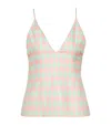 Balmain Diamond-print Silk Top