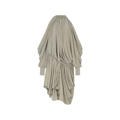 Balmain Silk Draped Cocktail Dress In Multi