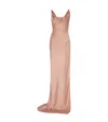 Balmain Silk Draped Maxi Dress In Pink