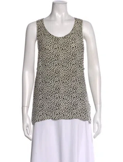 Pre-owned Balmain Silk Graphic Print Top In Black