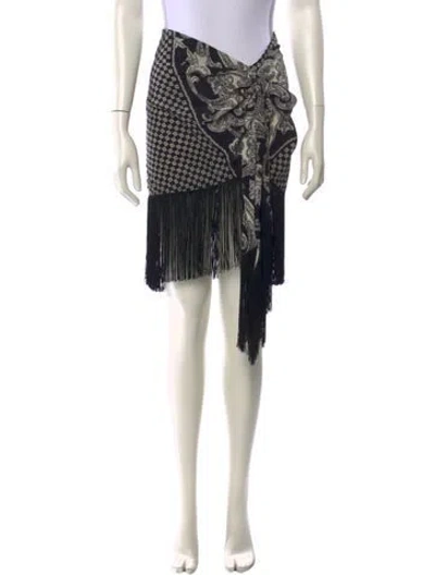 Pre-owned Balmain Silk Knee-length Skirt In Black