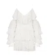 Balmain Silk Lace Mini Dress In White