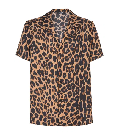 BALMAIN SILK LEOPARD PRINT SHIRT