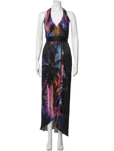 Pre-owned Balmain Silk Long Dress In Blue