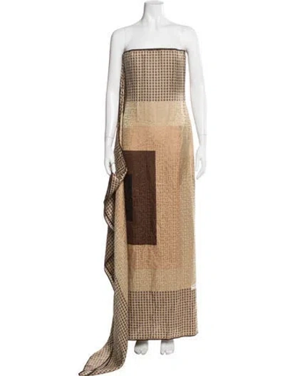 Pre-owned Balmain Silk Long Dress W/ Tags In Neutral