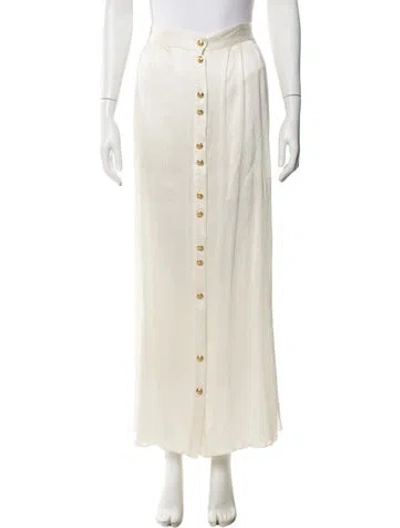 Pre-owned Balmain Silk Long Skirt In Neutral