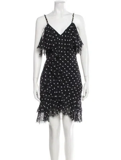 Pre-owned Balmain Silk Mini Dress In Black