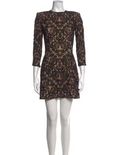 Pre-owned Balmain Silk Mini Dress In Brown