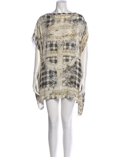 Pre-owned Balmain Silk Mini Dress In Gray