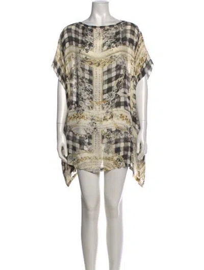 Pre-owned Balmain Silk Mini Dress In Neutral
