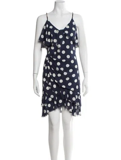 Pre-owned Balmain Silk Mini Dress W/ Tags In Blue