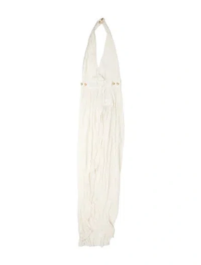 Pre-owned Balmain Silk Mini Dress In White