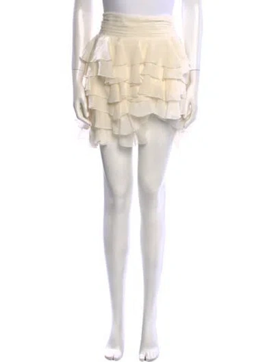 Pre-owned Balmain Silk Mini Skirt In Neutral