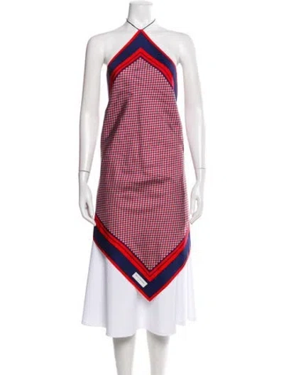 Pre-owned Balmain Silk Patterned Top In Red
