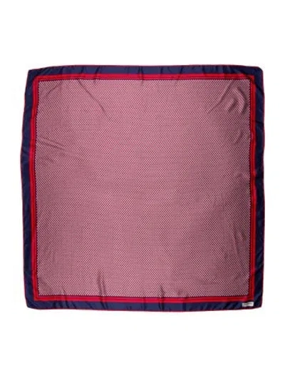 Pre-owned Balmain Silk Plaid Print Scarf In Blue
