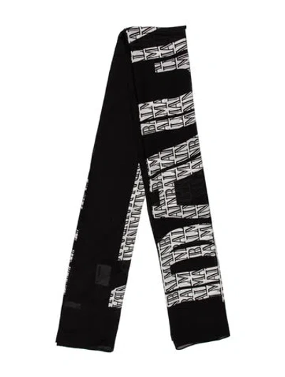 Pre-owned Balmain Silk Printed Scarf W/ Tags In Black