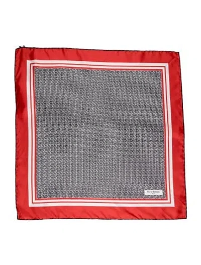Pre-owned Balmain Silk Printed Scarf W/ Tags In Red