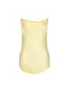 Balmain Silk Satin Top With Thin Straps In Yellow