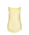 Balmain Silk Satin Top With Thin Straps In Yellow