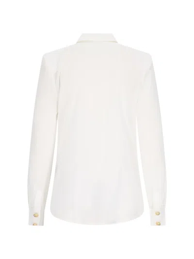 Balmain Silk Shirt In Fa Blanc