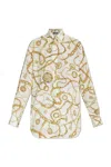 Balmain Silk Shirt With Print In Multi