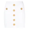Balmain Viscose Blend Skirt With Iconic Buttons In White
