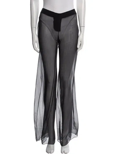 Pre-owned Balmain Silk Wide Leg Pants In Gray