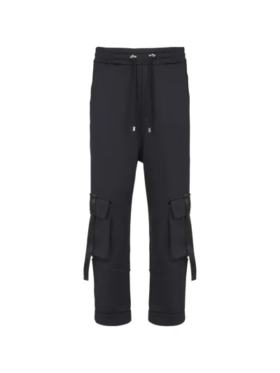 Balmain Silver  Vintage Cargo Sweatpants In Black
