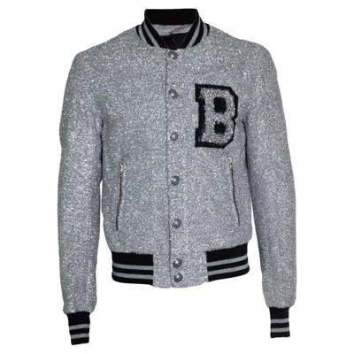 Pre-owned Balmain , Silver Bomber With Lurex