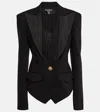 Balmain Cotton-blend Single-breasted Blazer In Black