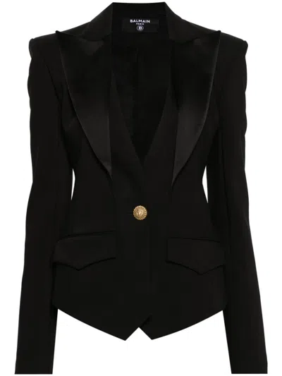 Balmain Single-breasted Blazer In Black  