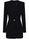 Balmain Grain De Poudre Tailored Dress In 黑色