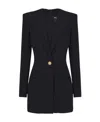 Balmain Grain De Poudre Tailored Dress In Black