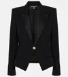 Balmain Cotton-blend Single-breasted Blazer In Black