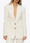 Balmain Single-breasted Crepe Blazer In White