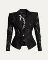 Balmain Single-breasted Fitted Lace Jacket