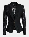 Balmain Single-breasted Fitted Lace Jacket