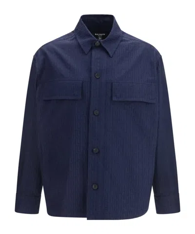 Balmain Single Breasted Jacket In Blue